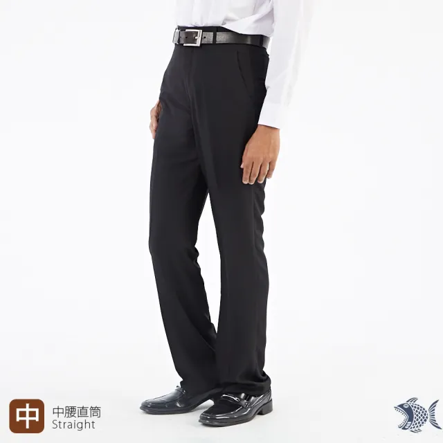 【NST Jeans】羊毛 質感黑 光澤優雅 斜口袋 男無打摺西裝褲-中腰(390-5822)