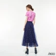 【iROO】粉紫小雛菊印花網紗裙