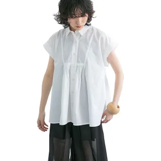 【URBAN RESEARCH】8折 打褶傘狀罩衫 KBF(設計上衣 襯衫 百搭 時尚)