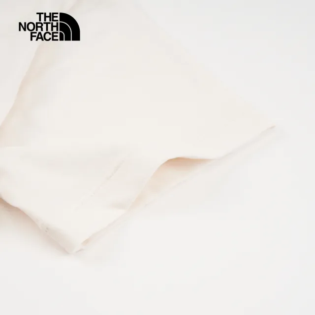 【The North Face 官方旗艦】北面女款白色吸濕排汗LOGO休閒短袖T恤｜7QUKN3N