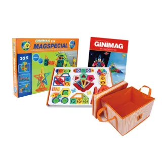 【GINIMAG】325片 親子同樂 磁性建構片 贈收納箱(積木 益智玩具)