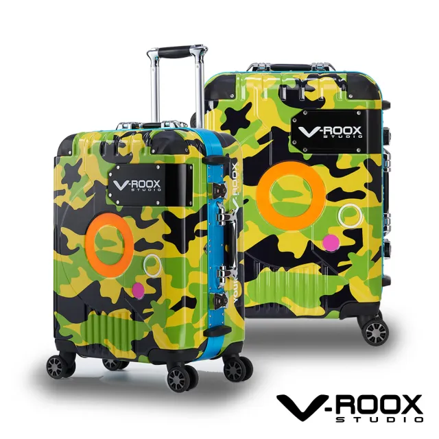 【V-ROOX STUDIO】春季購物節 ZERO 25吋 時尚潮版撞色 硬殼鋁框行李箱 ZERO-59184(5色可選 內裝平坦超好裝)