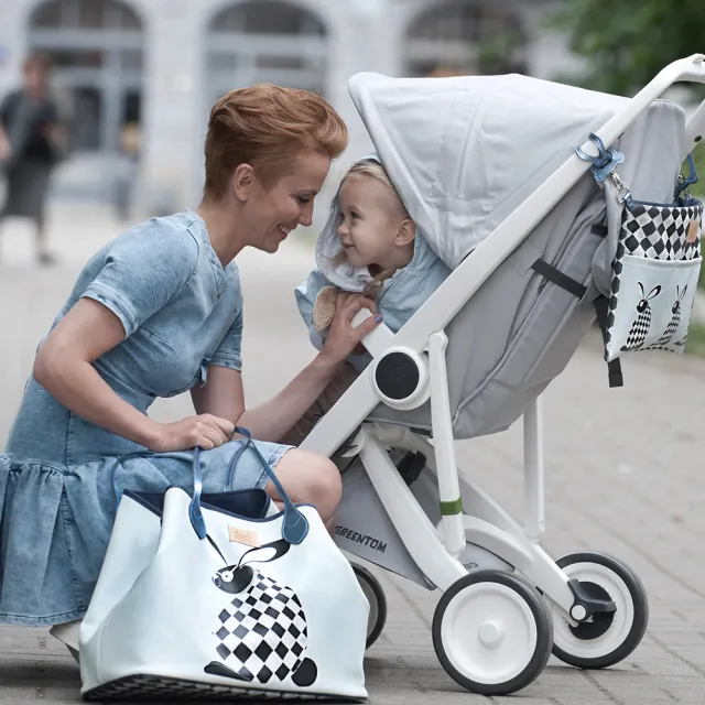 【荷蘭Greentom】Classic經典款-經典嬰兒推車-嬰幼兒手推車(時尚白+經典灰)