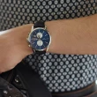 【HUGO BOSS】HB1513283 Jet Chrono德式競速計時腕錶-紳士雙眼-藍面X黑色皮革(德式競速計時眼雙手錶)