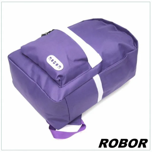 【ROBOR】雙11 簡約休閒風簡約後背包(紫色)