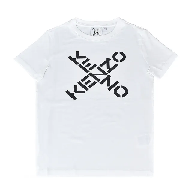 【KENZO】KENZO字母印花LOGO X造型設計純棉短袖T恤(展示品/女款/白)（其他規格）