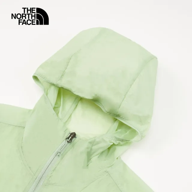 【The North Face 官方旗艦】北面女款綠色防風防曬腰部抽繩連帽外套｜7WCAI0G