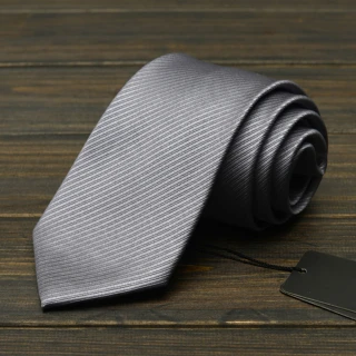 【拉福】領帶窄版領帶6cm防水領帶手打領帶(亮銀)