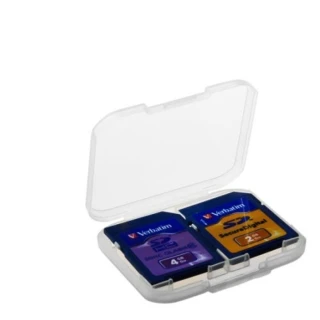 DigiStone優質 SD/SDHC 2片裝記憶卡收納盒/白透明色(10個)