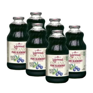 Lakewood有機純藍莓果汁946mlx6瓶(100%有機藍莓原汁、無添加防腐劑、無添加糖_效期2024-11-07)
