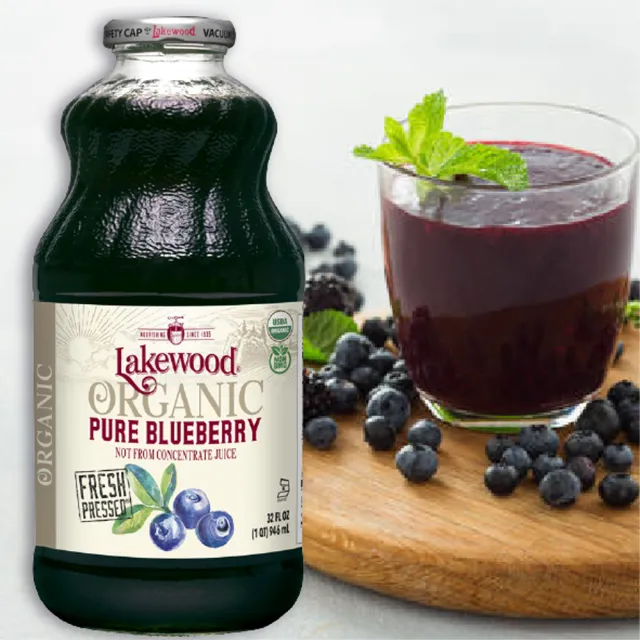 Lakewood有機純藍莓果汁946mlx6瓶(100%有機藍莓原汁、無添加防腐劑、無添加糖_效期2024-11-07)