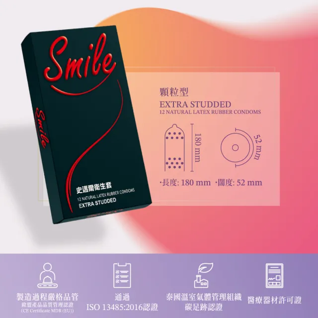 【Smile史邁爾】顆粒衛生套保險套12入/盒