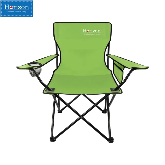 【Horizon 天際線】免安裝輕便折疊野餐露營椅(有側置物袋/椅子收納袋)