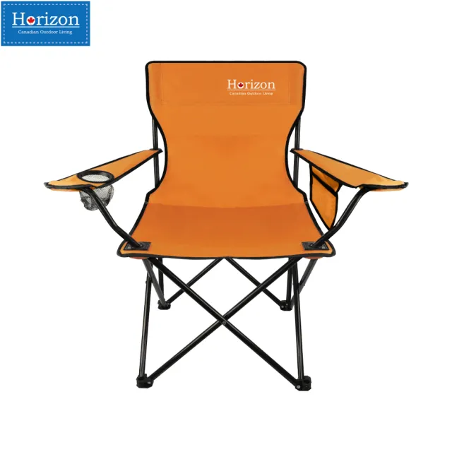 【Horizon 天際線】免安裝輕便折疊野餐露營椅/野餐椅(有側置物袋/椅子收納袋)