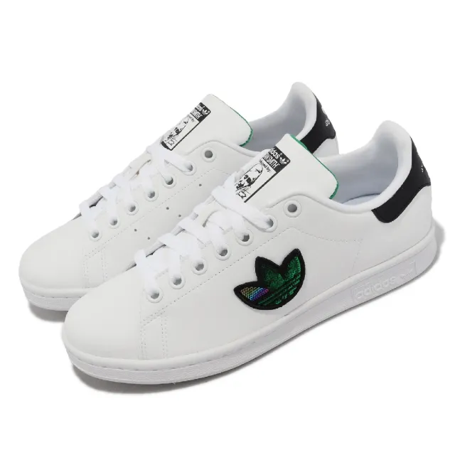 adidas 愛迪達】休閒鞋Stan Smith J 童鞋大童白綠皮革三葉草愛迪達