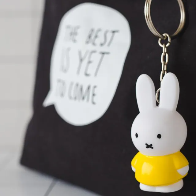 【Miffy 米菲兔商店】經典款公仔鑰匙圈 黃色 2入組(禮物 吊飾)