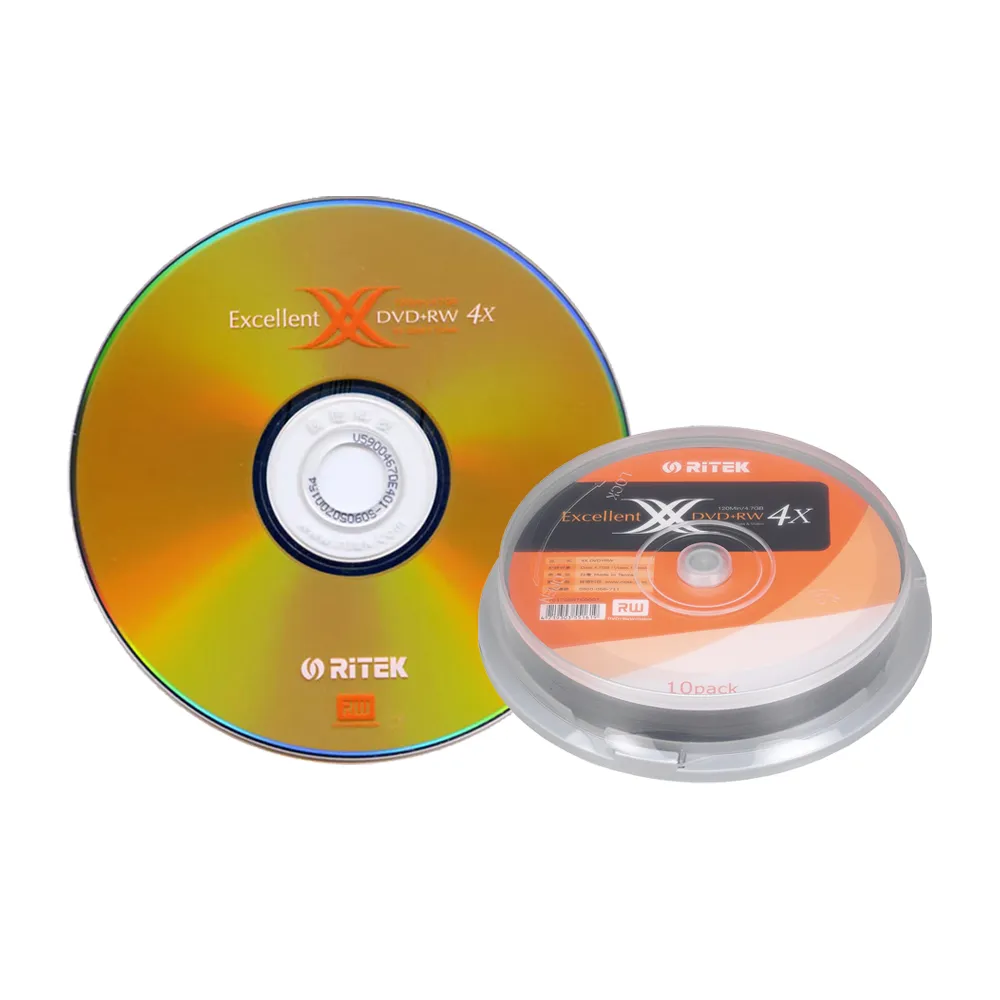 【RITEK錸德】4X DVD+RW 4.7GB 覆寫片 X版/10片布丁桶裝