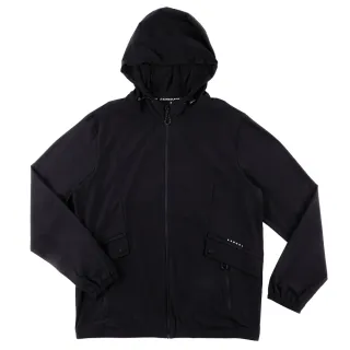 【KANGOL】外套 黑 抗UV 防曬 連帽 風衣外套 男(6321142320)