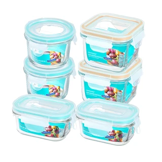 【Glasslock】寶寶副食品強化玻璃保鮮盒/分裝盒-專屬6件組