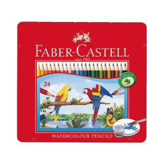 【Faber-Castell】輝柏  水彩色鉛筆 附水彩筆 鐵盒 24色 /盒 115925