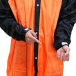 【JUMP】前開配色反光休閒風雨衣-橘黑+通用鞋套