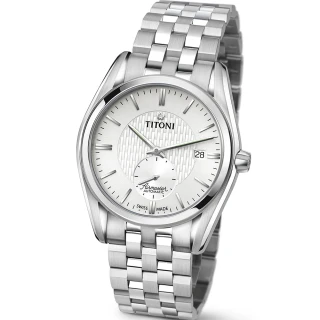 【TITONI 瑞士梅花錶】Airmaster 空中霸王系列-銀白色錶盤不鏽鋼錶帶/40mm(83709 S-500)
