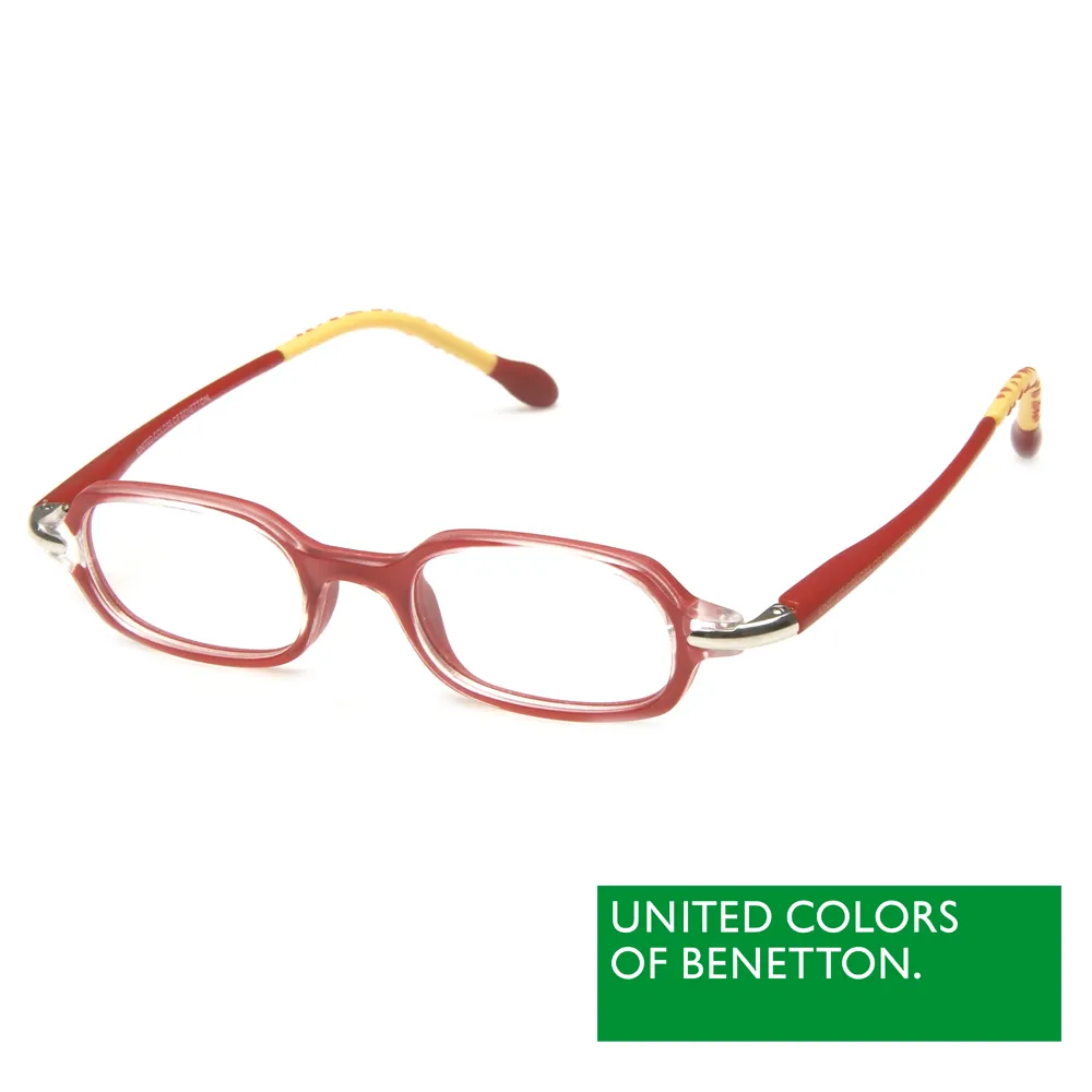 【BENETTON 班尼頓】專業兒童眼鏡 金屬環口柔面質感設計系列(紅黃/藍黃  BB042-02/04)
