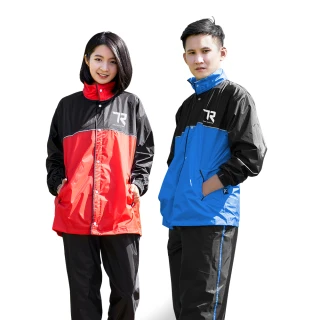 【TDN】迷幻超輕量雙配色風雨衣整套雨衣(透氣內網套裝風衣外套)