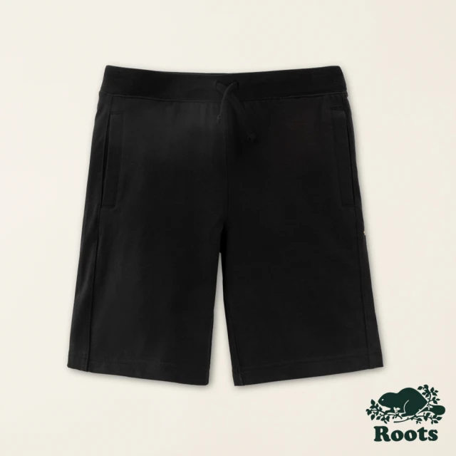 【Roots】Roots大童-Taiwan Day系列 側邊文字設計五分短褲(黑色)