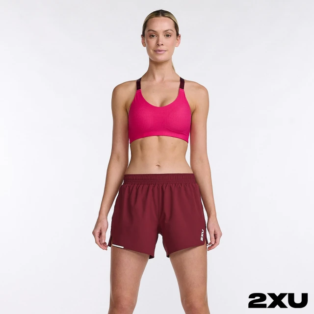 2XU 女 Aero 5吋短褲(棕紅/反光白)