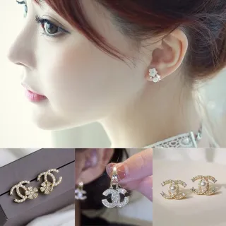 【Emi 艾迷】買一送一 輕奢 高級 經典 小香風 925銀針 C字 耳環
