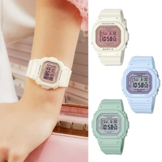 【CASIO 卡西歐】BABY-G 春季色彩方形女錶電子錶 開學(多色任選一款)