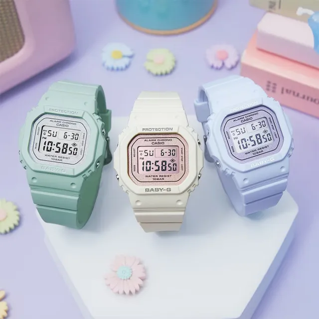 【CASIO 卡西歐】BABY-G 春季色彩方形女錶電子錶 雙11 優惠(多色任選一款)