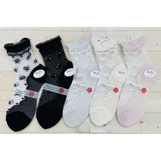 【COMBO!】日本製奈良產頂級親膚舒適真絲透膚襪*2雙入 絲綢玻璃襪 透視桑蠶絲襪 刺繡透明襪(黑色/米色)