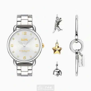 【COACH】COACH手錶型號CH00082(白色錶面銀錶殼銀色精鋼錶帶款)