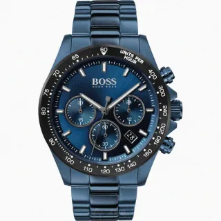【BOSS】BOSS手錶型號HB1513758(寶藍色錶面寶藍錶殼寶藍精鋼錶帶款)