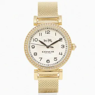 【COACH】COACH手錶型號CH00061(白色錶面金色錶殼金色米蘭錶帶款)