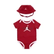 【NIKE 耐吉】包屁衣 Jordan Baby 寶寶上衣 紅 白 新生兒 喬丹 漁夫帽 0-12個月(JD2313026NB-002)