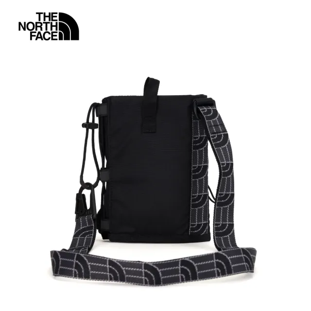 【The North Face 官方旗艦】北面男女款黑色反光織帶品牌設計單肩包｜81DQKX7