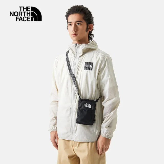 【The North Face 官方旗艦】北面男女款黑色反光織帶品牌設計單肩包｜81DQKX7