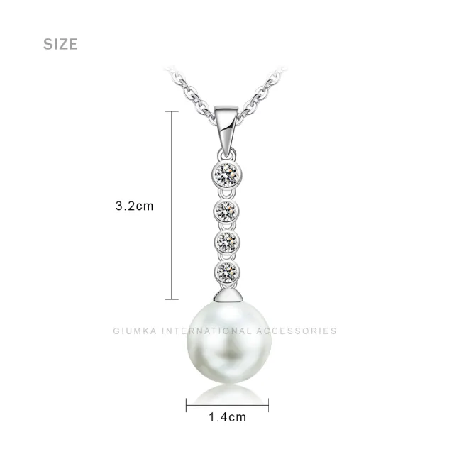 【GIUMKA】珍珠項鍊 ．高貴典雅精．新年禮物．開運(銀色)