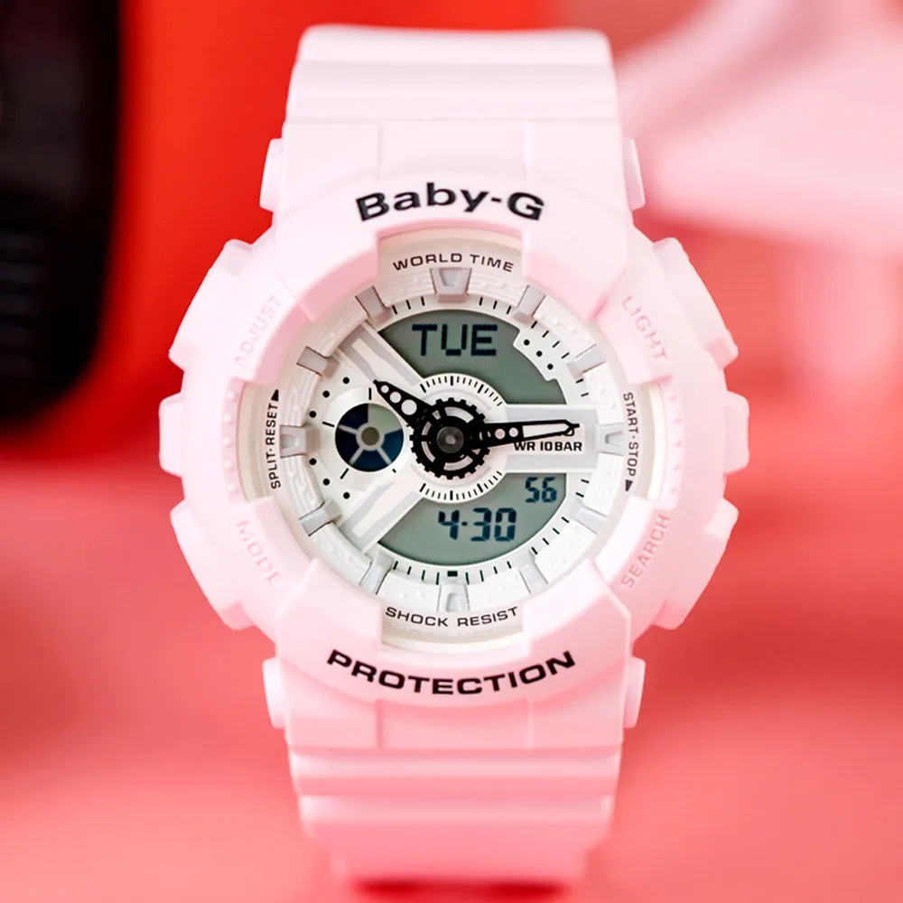 【CASIO 卡西歐】BABY-G 甜蜜戀愛時尚運動腕錶(BA-110BE-4A)