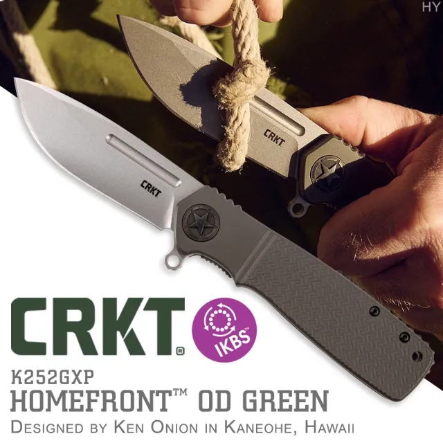 【CRKT】HOMEFRONT™ OD綠柄折刀(#K252GXP)