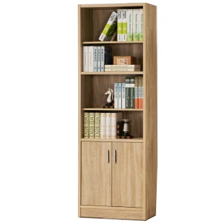【COMDESK】3D木紋淺木色六格雙門櫃(書櫃 收納櫃)
