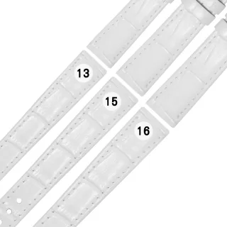 【Watchband】13.15.16 mm / SEIKO LUKIA 精工 別緻鮮亮 壓紋牛皮 替用錶帶(白色)