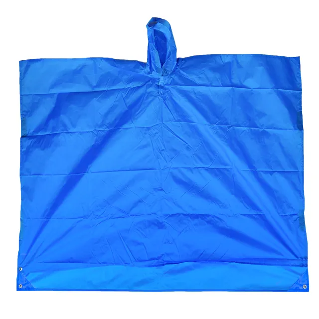 【COMPSOR】三用斗篷登山雨衣/戶外防水外帳/帳篷底布地墊(藍)