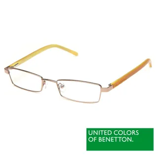 【BENETTON 班尼頓】專業兒童眼鏡 金屬質感框形系列(橘黃  BB026-03)