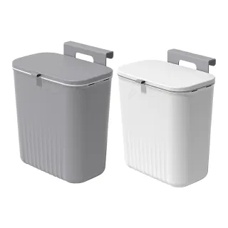 【KOBA】懸掛式垃圾桶-9L(廚房垃圾桶/壁掛垃圾桶/超大容量垃圾桶/廚餘桶/廚房垃圾桶/浴室垃圾桶/無痕壁掛)