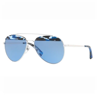 【alain mikli 法式巴黎】金屬雙樑眉框飛行員造型太陽眼鏡(孔雀藍 AL4004-005)