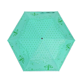 【雙龍牌】星空森林超輕量防風黑膠三折傘(降溫抗UV防曬陽傘晴雨折傘鉛筆傘B1530H)